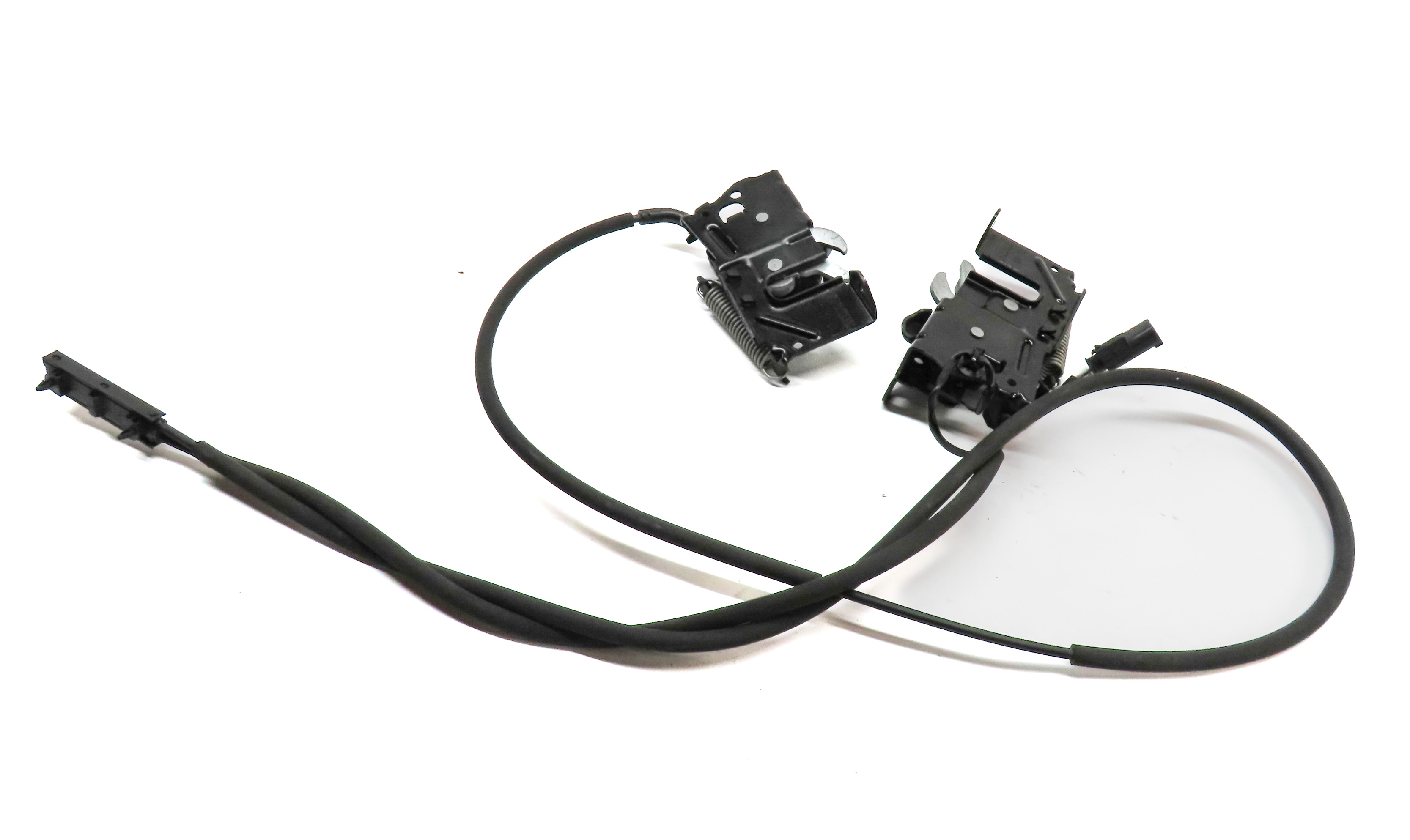2012 BMW 328I (F30) FRONT HOOD BONNET LID LEFT & RIGHT LATCH & CABLE SET — exact item pictured